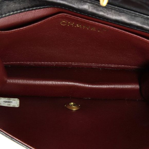 Chanel Vintage Full Flap Bag Quilted Lambskin Mini Black - Picture 6 of 10